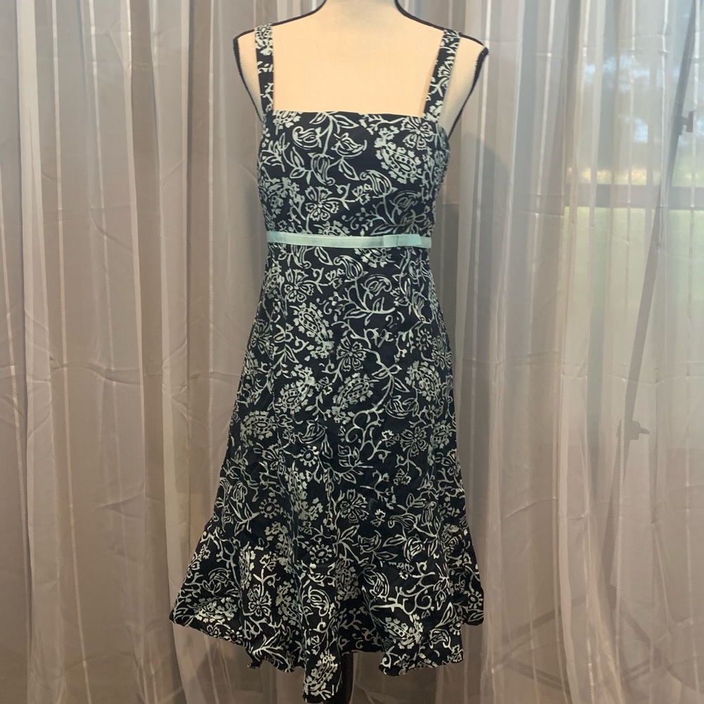 Perfect sun dress.  Black w/ light turquoise. 14P